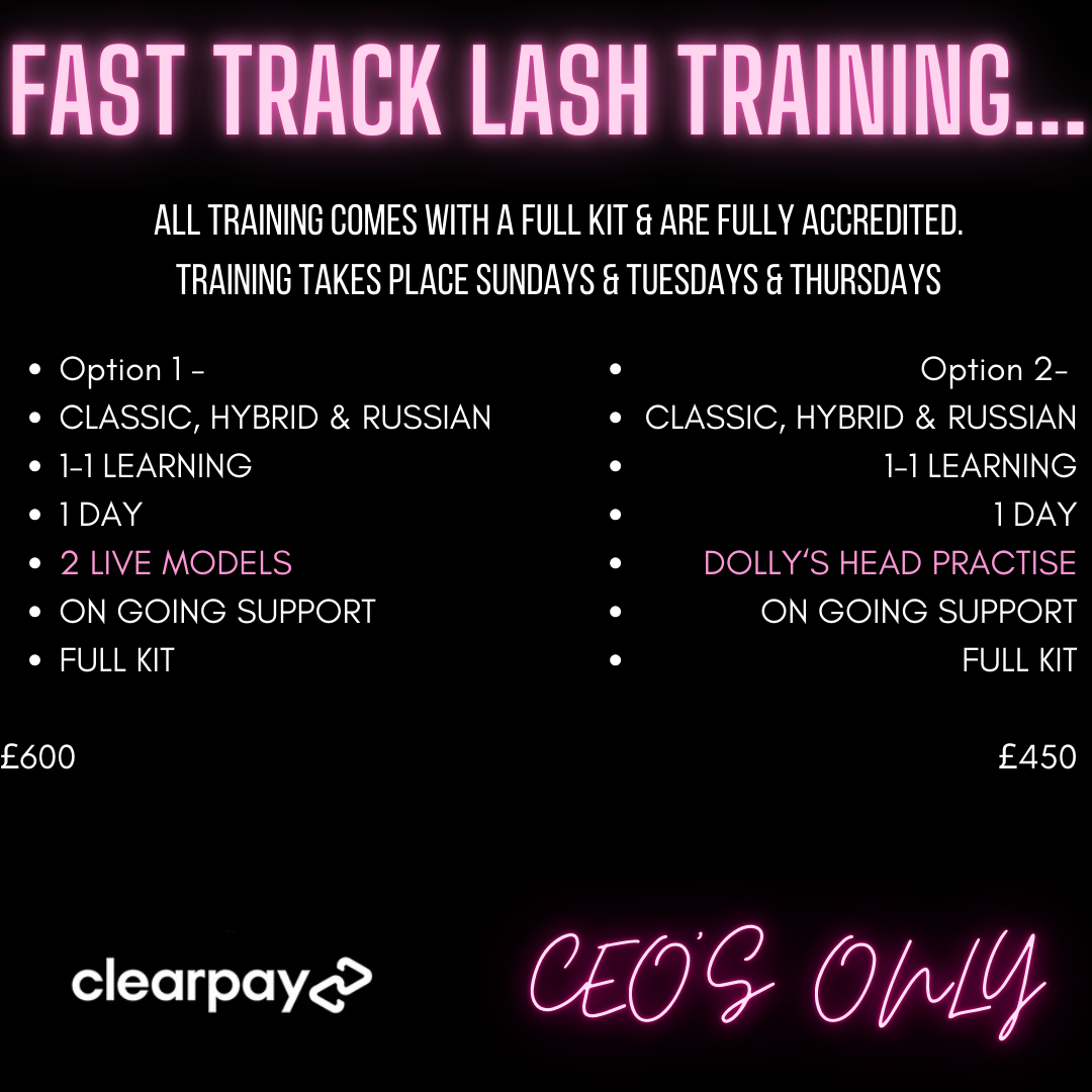 LASH TRAINING Classic/Hybrid/Russian Accredited Course with free business mentoring.